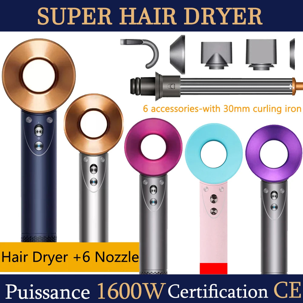 SenCiciMen Professinal Hair Dryer Negative Ion Blow Dryer Quick Dry Leafless Hairdryer Salon Home Constant Temperature Hair Care