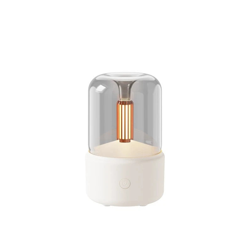 Candle Light Flame Aroma Diffuser 120ml Essential Oil Humidifier Realistic Fire Effect Ambient Light For Bedroom Home