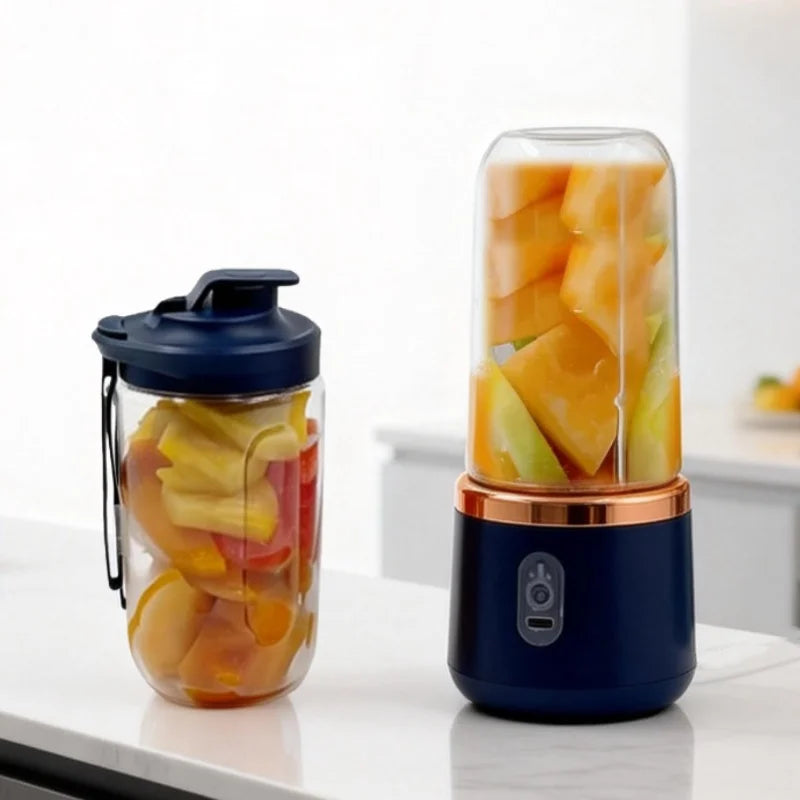 Household Fruit Mixer 400ML Electric Juicer Portable Food Milkshake Mixer Machine Multifunction 6 Blades Juicer Machine Blender