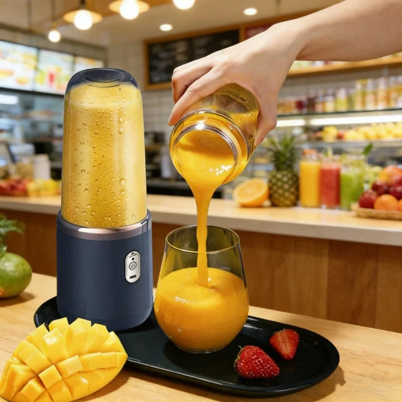 Household Fruit Mixer 400ML Electric Juicer Portable Food Milkshake Mixer Machine Multifunction 6 Blades Juicer Machine Blender